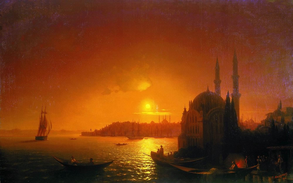 Иван Айвазовский. Вид Константинополя при лунном освещении. 1846.